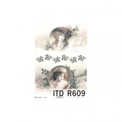 Papier ryżowy do decoupage retro portrety A4 ITD R609
