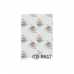 Papier ryżowy do decoupage róże kropki A4 ITD R617