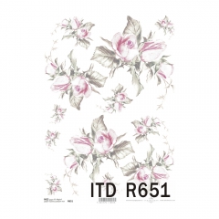 Papier ryżowy do decoupage kwiaty róże A4 ITD R651
