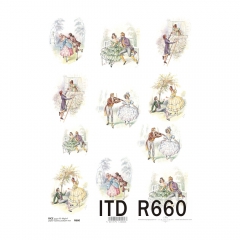 Rice decoupage paper couple in love A4 ITD R660