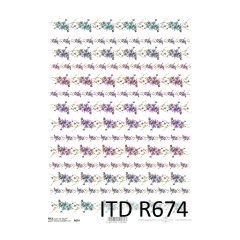 Papier ryżowy do decoupage A4 ITD R674
