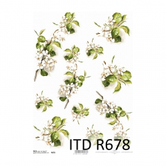 Rice decoupage paper apple blossom A4 ITD R678