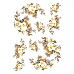 Rice decoupage paper jasmine flowers A4 ITD R257