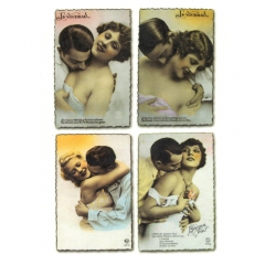 Rice paper for decoupage retro couple in love A4 ITD R282