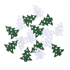 DP Craft samoprzylepne kształty choinki z drewna 16 szt białe i zielone