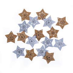 DP Craft samoprzylepne kształty gwiazdki z drewna 16 szt złote i srebrne