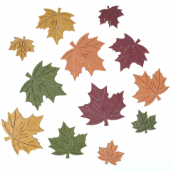 DP Craft wood shapes maple leaves 12 pcs. 4 colors