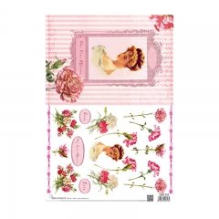 Calambour digital papier ryżowy kobieta kwiaty DGR 216 32x45cm