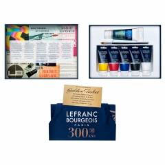 Lefranc&Bourgeois zestaw farb akrylowych 5x80 ml + 120 ml medium + pędzel