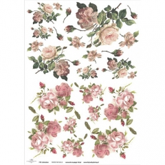 Decoupage paper A3 ITD 0387 pink roses