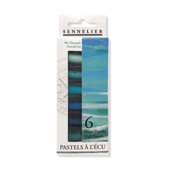 Sennelier emerald sea zestaw 6 suchych pasteli połówki sztyftów