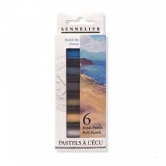 Sennelier seascape zestaw 6 suchych pasteli połówki sztyftów
