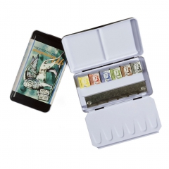 Renesans zestaw 6 akwareli profesjonalna metalowa kasetka pocket box