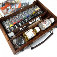 Renesans set of 11 oil paints extrafine 20ml with accessories wooden box