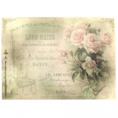Papier do decoupage soft vintage kwiaty A4 ITD S269