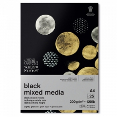 Blok Winsor&Newton black mixed media 200g 25 sheets