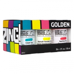 Golden soflat zing acrylic paint set 6x59ml
