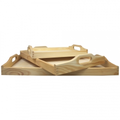 Set of wooden trays