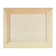 Wooden picture in a large raw frame, 26x32cm
