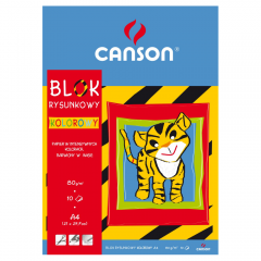Blok Canson z papierem kolorowym 70-80g 10ark