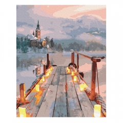 Brushme painting by numbers 40x50cm winter romantic scene
