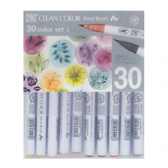 Kuretake clean color real brush set A zestaw 30 pisaków pędzelkowych