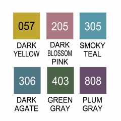 Kuretake clean color real brush smoky colors zestaw 6 pisaków
