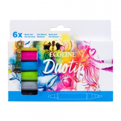 Talens ecoline duo tip basic set of 6 markers