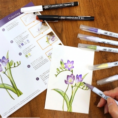 Kuretake zig exploring watercolor flowers gradation