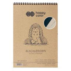 Sketchbook Happy Color black&brown 80g 25+25sh spiral