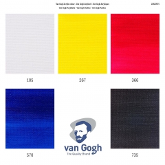 Talens van gogh podstawowy zestaw farb akrylowych 5x40ml