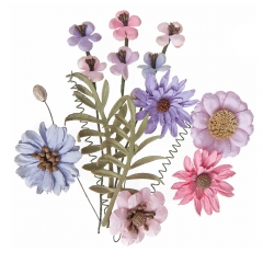 DpCraft pink&lavender kwiaty papierowe 12szt