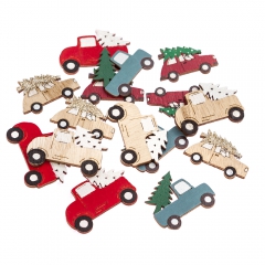 DpCraft cars with a Christmas tree wooden 15 pcs