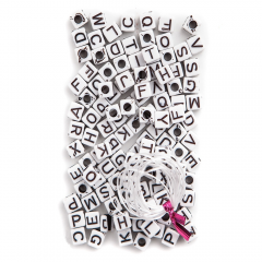 Black letter beads on a white base 130pcs
