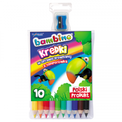Bambino grube kredki ołówkowe z temperówką 10 kolorów