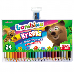 Bambino grube kredki ołówkowe z temperówką 24 kolory