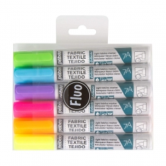 Pebeo set of fluo markers for light fabrics 6 pcs
