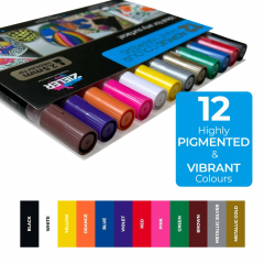 Zieler bright set of 12 pcs of 2.5 mm acrylic markers