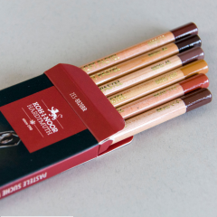 Koh-i-noor set of 6 dry pastels in a brown crayon
