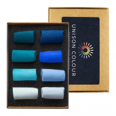 Unison Colour zestaw suchych niebieskich półpasteli w sztyfcie 8szt