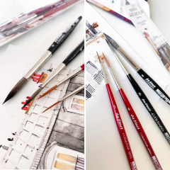 Da Vinci urban watercolor rigger crew set of 4 watercolor brushes