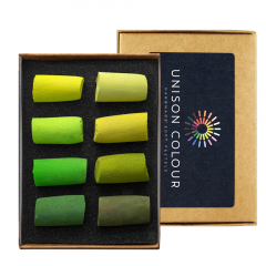 Unison Colour green zestaw 8 suchych półpasteli w sztyfcie