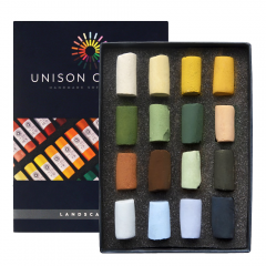 Unison Color landscape set of 16 dry semi-pastel sticks 750004