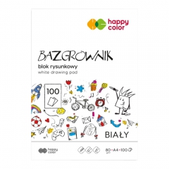 Happy Color bazgrownik blok rysunkowy biały A4 80g 100ark