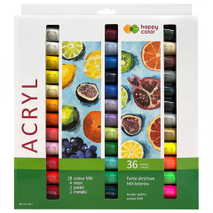 Happy Color zestaw 36 farb akrylowych 12 ml