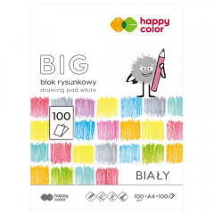 Happy Color big blok rysunkowy biały A4 100g 100ark