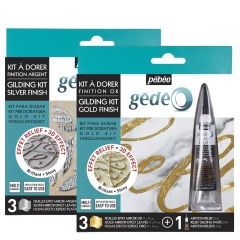 Pebeo gedeo gilding kit 3 flakes of schlagmetal with a gilding relief contour