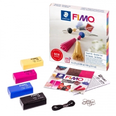 Fimo leather leather effect keychain set of modeling clay 4x25g