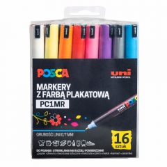Posca uni pc1mr set of markers with poster paint 0,7mm 16 pcs