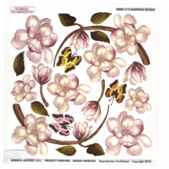 Sospeso Trasparente folia z nadrukiem magnolia motyle